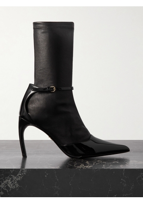 Ferragamo - Britt Smooth And Patent-leather Ankle Boots - Black - US6,US6.5,US7,US7.5,US8,US8.5,US9,US9.5,US10,US11