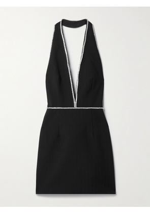 Michael Lo Sordo - Crystal-embellished Cady Halterneck Mini Dress - Black - UK 4,UK 6,UK 8,UK 10,UK 12