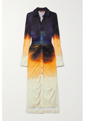 Altuzarra - Claudia Ruched Tie-dyed Jersey Maxi Shirt Dress - Multi - FR34,FR36,FR38,FR40,FR42,FR44