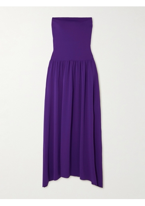 Eres - Oda Strapless Stretch-jersey Maxi Dress - Purple - small,medium,large