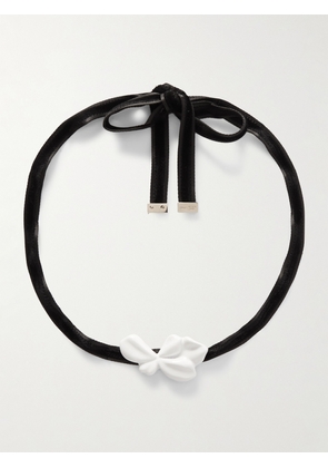Chloé - + Atelier Jolie Velvet And Ceramic Necklace - White - One size