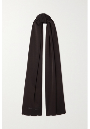 Chloé - + Atelier Jolie Scalloped Embroidered Crepe Scarf - Black - One size