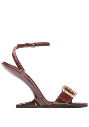 Nº21 crystal-buckle leather sandals - Red