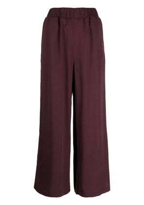 SPORT b. by agnès b. elasticated-waistband wide-leg trousers - Brown