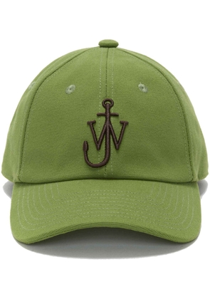 JW Anderson logo-embroidered cotton cap - Green