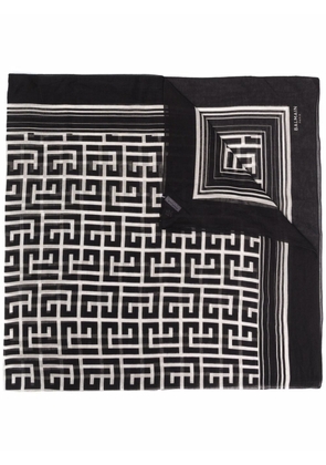 Balmain monogram pattern scarf - Black