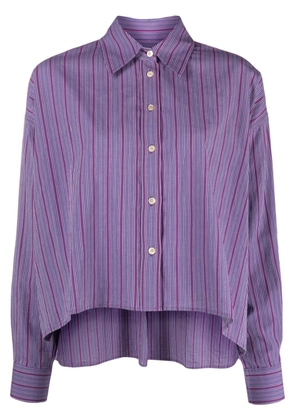 MARANT ÉTOILE Alanis striped cropped cotton shirt - Purple