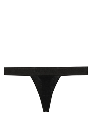 Palm Angels logo-tape stretch-cotton thong - Black