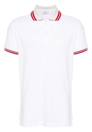 ETRO Pegaso-embroidered polo shirt - White