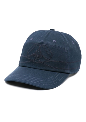 Alexander McQueen Seal-embroidered cotton baseball cap - Blue
