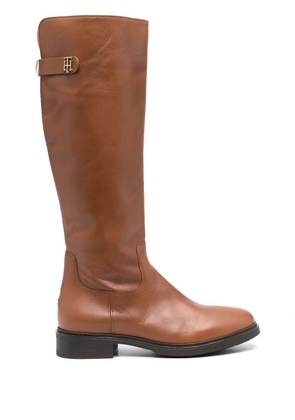 Tommy Hilfiger calf-length leather riding boots - Brown