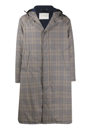 Mackintosh MILAN check-pattern hooded coat - Black
