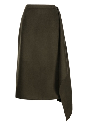 Moncler asymmetric wool-blend midi skirt - Green