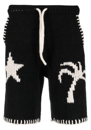 Palm Angels knitted intarsia shorts - Black
