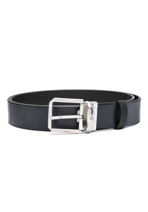 Montblanc logo-plaque leather belt - Black