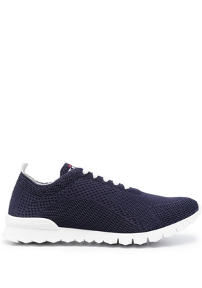 Kiton logo-embroidered knitted sneakers - Blue