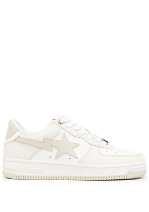 A BATHING APE® lace-up leather sneakers - Neutrals