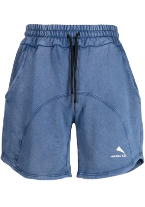 Mauna Kea logo-print drawstring-waistband shorts - Blue