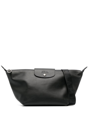Longchamp medium Le Pliage leather hobo bag - Black