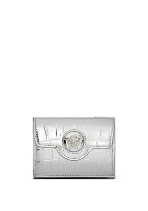 Versace croc-effect La Medusa leather wallet - Silver