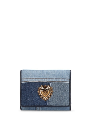 Dolce & Gabbana small Devotion patchwork-denim continental wallet - Blue