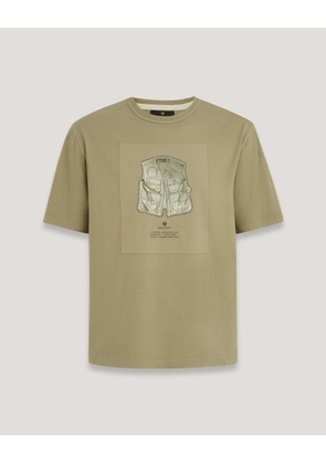 Belstaff Castmaster Graphic T-shirt Men's Cotton Jersey Aloe Size XL