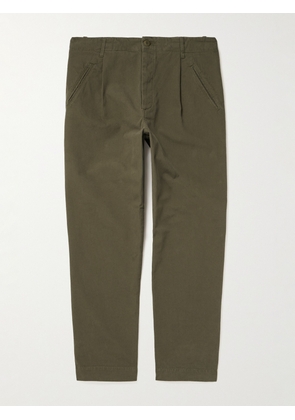 Folk - Assembly Garment-Dyed Pleated Cotton-Canvas Trousers - Men - Brown - 2