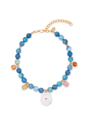 Lizzie Fortunato - Rockrose Beaded Necklace  - Blue - OS - Moda Operandi - Gifts For Her