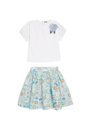 Il Gufo Floral Top And Skirt Set (3-10 Years)