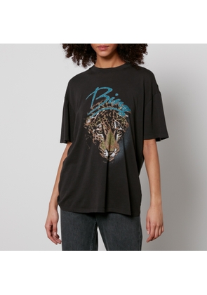 Anine Bing Walker Leopard-Print Cotton-Jersey T-Shirt - S