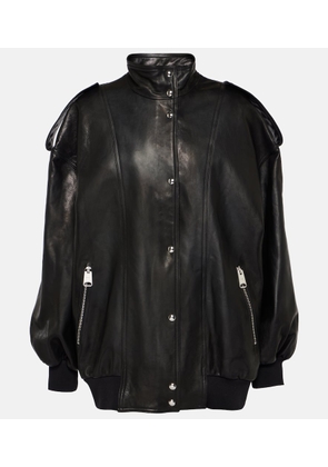 Khaite Farris oversized leather bomber jacket