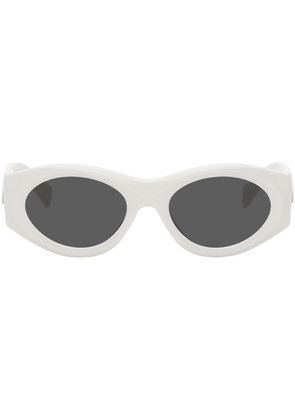 Prada Eyewear White Retro Oval Sunglasses