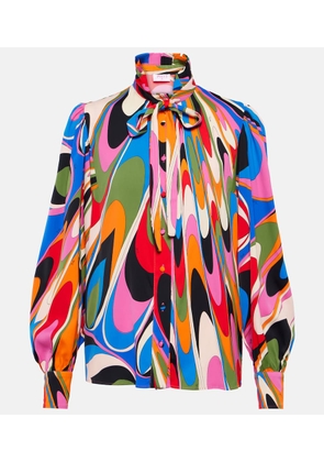 Pucci Onde tie-neck printed blouse