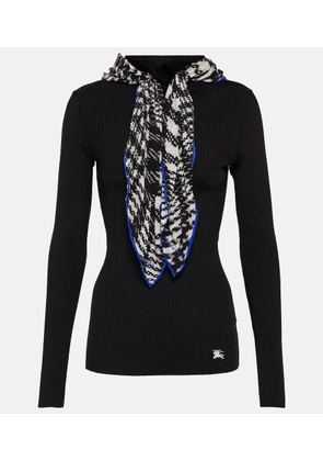 Burberry Scarf-detail ribbed-knit sweater