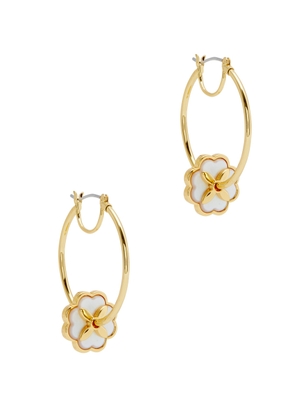 Kate Spade New York Mother-of-pearl Embellished Hoop Earrings - Gold - One Size