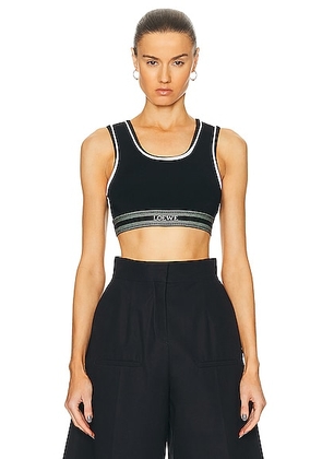 Loewe Cropped Tank Top in Black - Black. Size XS (also in S).