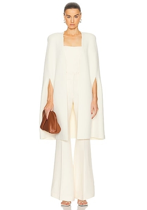 Gabriela Hearst Eoin Poncho in Ivory - Cream. Size all.