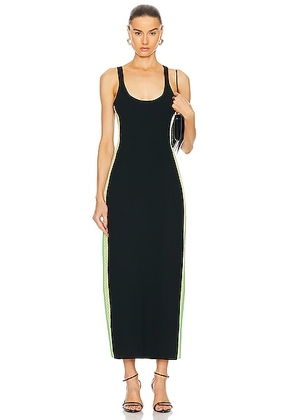Gabriela Hearst Ives Dress in Black  Fluorescent Green  & Lime Adamite - Black. Size XS (also in L, S).