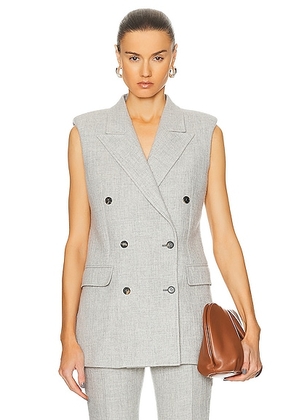 Gabriela Hearst Mayte Vest in Light Grey Melange - Light Grey. Size 36 (also in 40, 42).