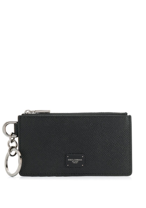 Dolce & Gabbana logo-tag leather card holder - Black