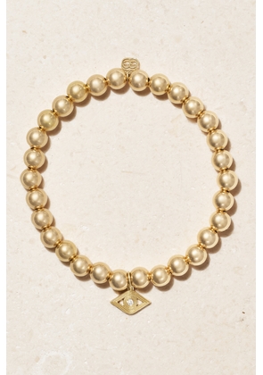 Sydney Evan - Fluted Evil Eye 14-karat Gold Diamond Bracelet - One size