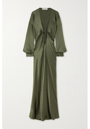 Christopher Esber - Triquetra Cutout Silk-satin Maxi Dress - Green - UK 6,UK 8,UK 10,UK 12,UK 14