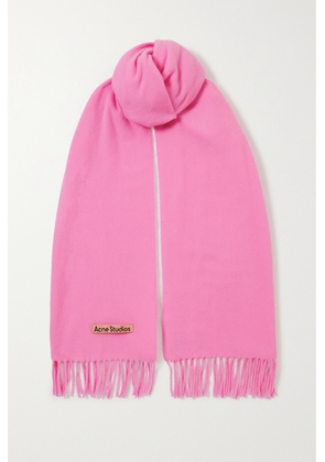 Acne Studios - Fringed Wool Scarf - Pink - One size
