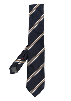 Brunello Cucinelli satin stripe-print tie - Blue