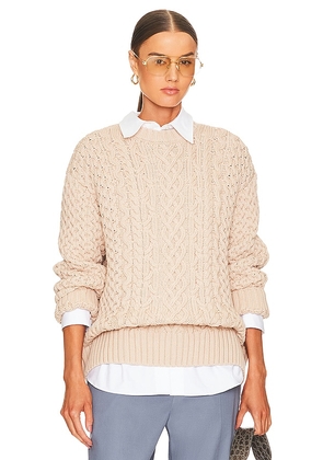 Song of Style Naara Cable Crew Pullover in Neutral. Size L, M, S, XL.