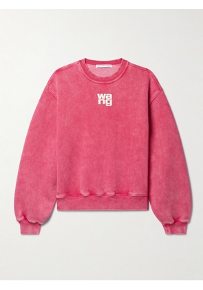 alexanderwang.t - Printed Cotton-blend Jersey Sweatshirt - Pink - x small,small,medium,large,x large