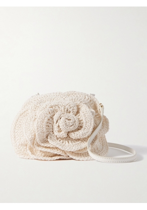 Magda Butrym - Magda Crochet-knit And Satin Shoulder Bag - Cream - One size