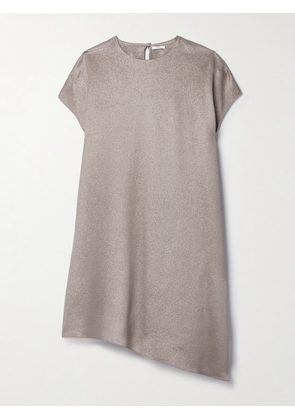 FFORME - Angee Asymmetric Metallic Cloqué Mimi Dress - Neutrals - x small,small,medium,large,x large