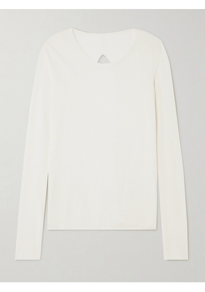 Proenza Schouler - Tina Cutout Organic Cotton And Mulberry Silk-blend Sweater - White - x small,small,medium,large,x large