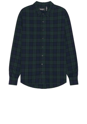 WAO The Flannel Shirt in Navy. Size L, S, XL/1X.